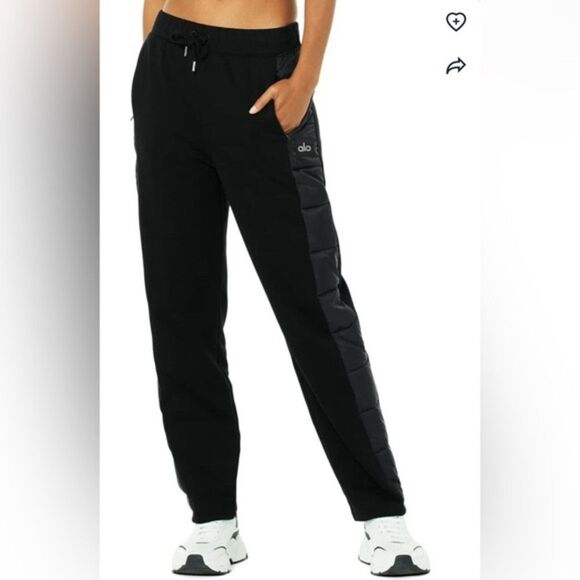 ALO Yoga Black Track Pants with High-Waisted Tapered Fit Sz S - Picture 1 of 6